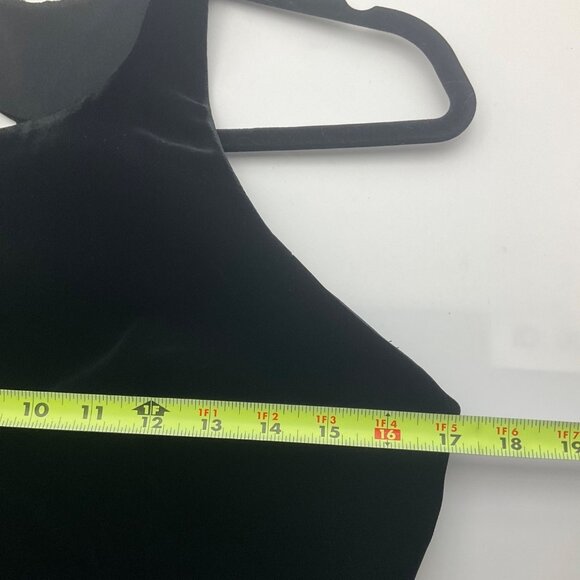 VTG Andrea Polizzi Rex Lester Small Black Halter Formal Gown Dress Velvet Goth - Picture 10 of 16